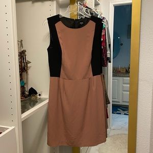 Colorblock Black Dusty Rose Dress